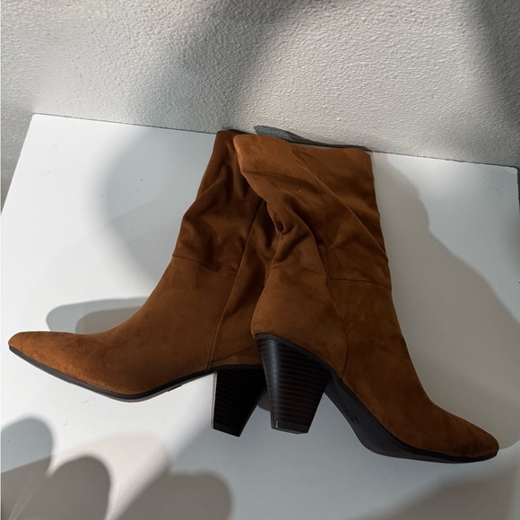 UNIVERSAL THREAD Womens Ada Side Zip Pull On Mid Calf Dress Boot Cognac-various - Picture 11 of 13